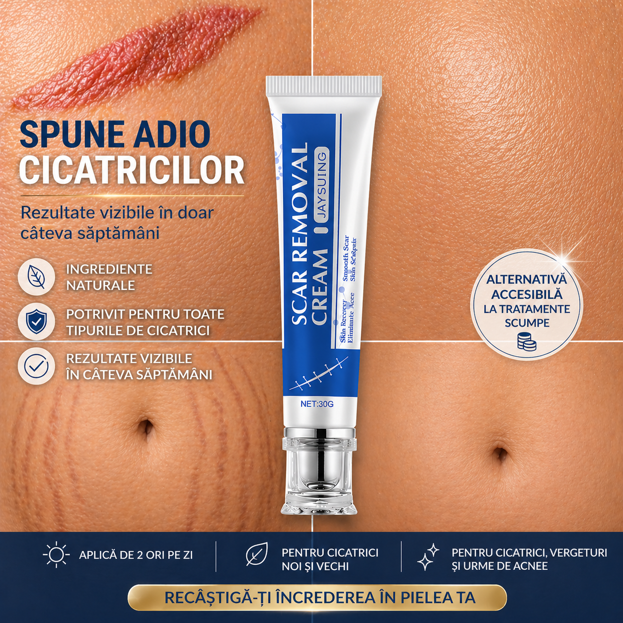 Gel Reparator Cicatrici cu Ingrediente 100% Naturale (30g)